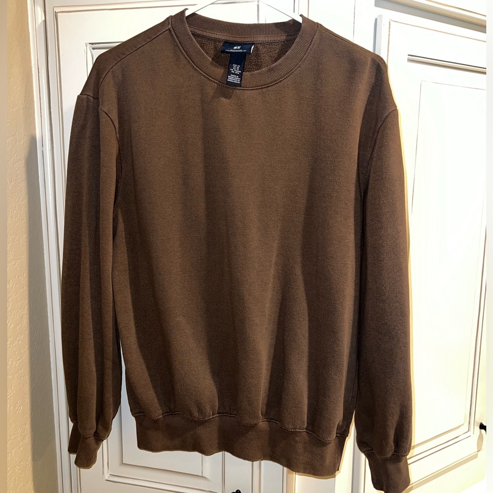 H&M Men's Crewneck Sweater in Rich Brown